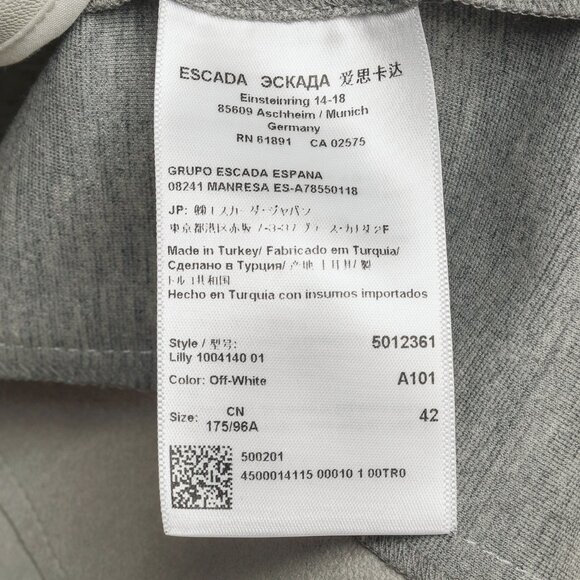 Escada Lilly Off-White Croc-Embossed Leather Panelled Jacket - Picture 9 of 11